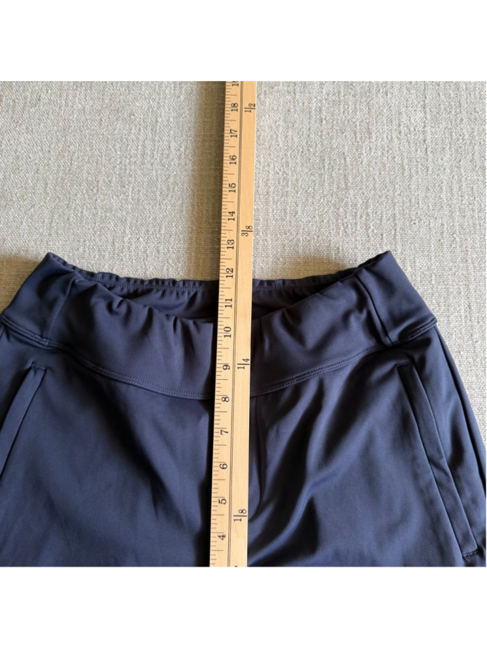 Halara Flex DayStretch Mid Rise Side Zipper Pocket Work Flare Pants dark blue PS - Picture 8 of 12
